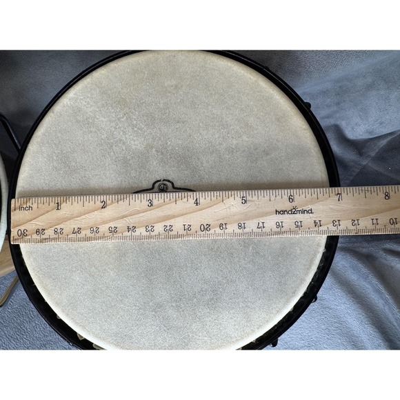 CP Latin Percussion Bongo Drums 6" and 7" Siam Oak Rawhide Heads Natural Finish - Picture 12 of 16